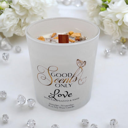 Love Intention Candle with Real Palo Santo and Sage