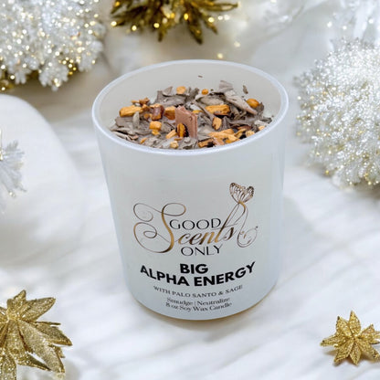 Big Alpha Energy Intention Candle with Real Palo Santo and Sage