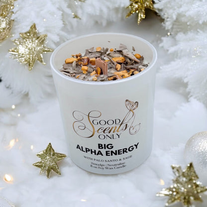 Big Alpha Energy Intention Candle with Real Palo Santo and Sage