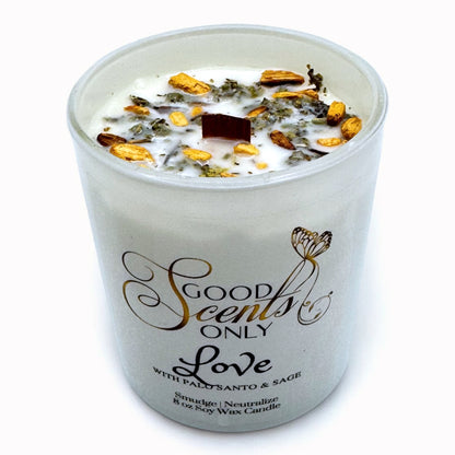 Love Intention Candle with Real Palo Santo and Sage