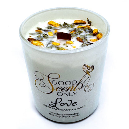 Love Intention Candle with Real Palo Santo and Sage