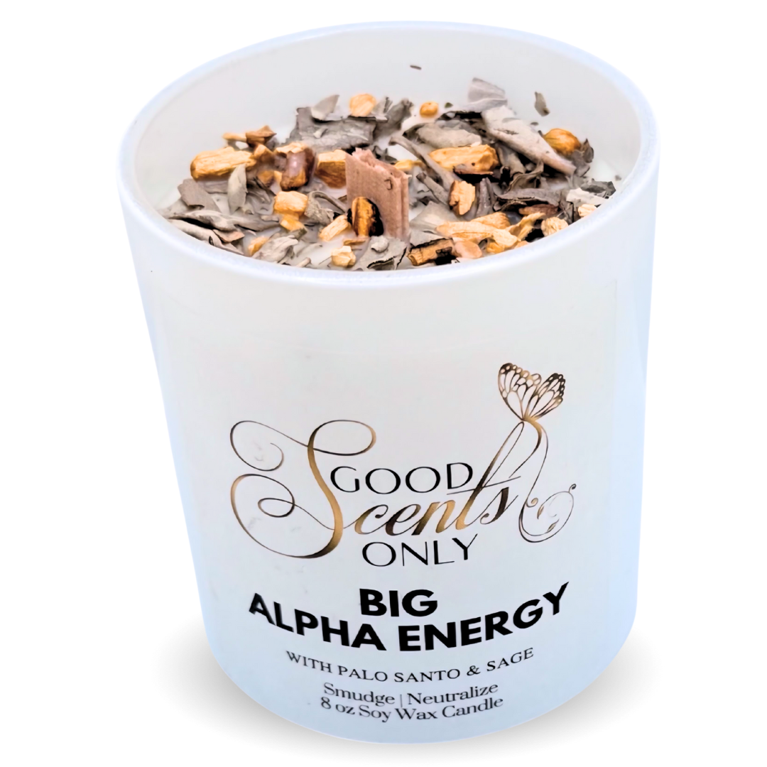 Big Alpha Energy Intention Candle with Real Palo Santo and Sage