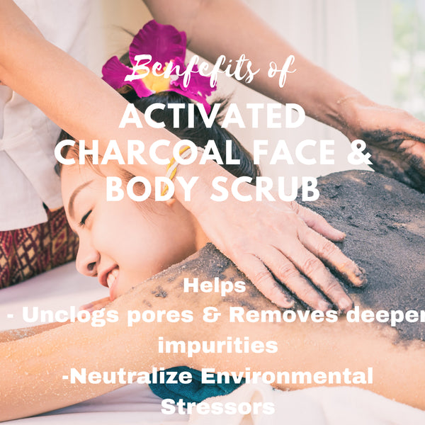 Activated Charcoal Organic Body Scrub | Dead Sea Salt Body Scrub | Vitamin E Body Scrub Gift for Her | Exfoliating Charcoal Organic Scrub