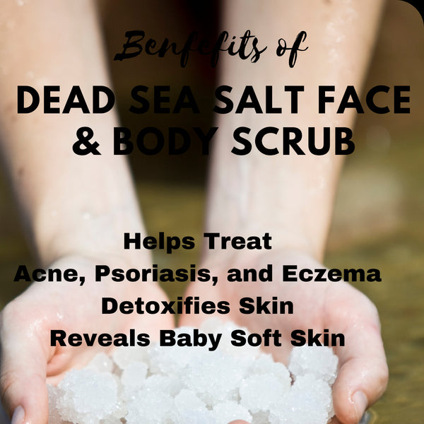 Organic Dead Sea Salt Scrub | Face and Body Exfoliating Scrub | Acne Treatment Sensitive Skincare Scrub | Trendy Baby Soft Skin Care Scrub