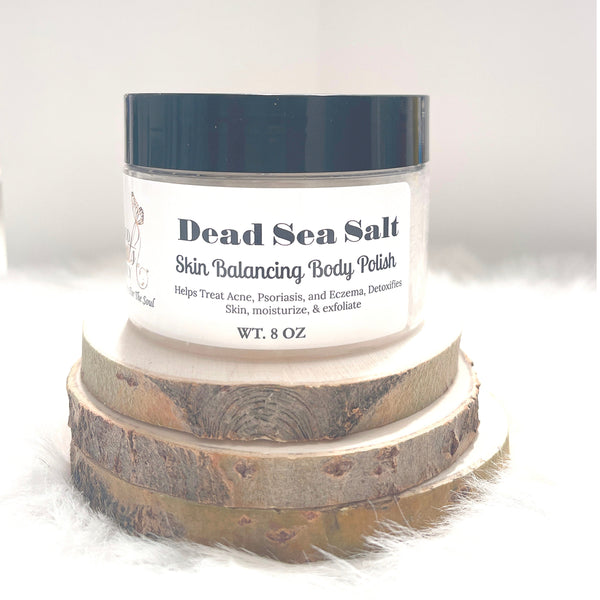 Vegan Dead Sea SALT BODY SCRUB Polish exfoliating Scrub, Acne Treatment Vit e Oil Dead Sea Salt Skincare Scrub, Glow Soft Skin Psoriasis