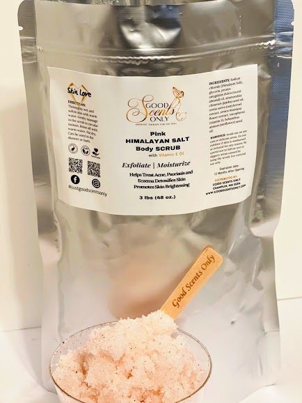 Pink Himalayan Salt Scrub | Bath Exfoliant Moisturizer Detox Natural Spa Scrub | Health Selfcare Skin Love Purifying Scrub | Bath Salt Scrub